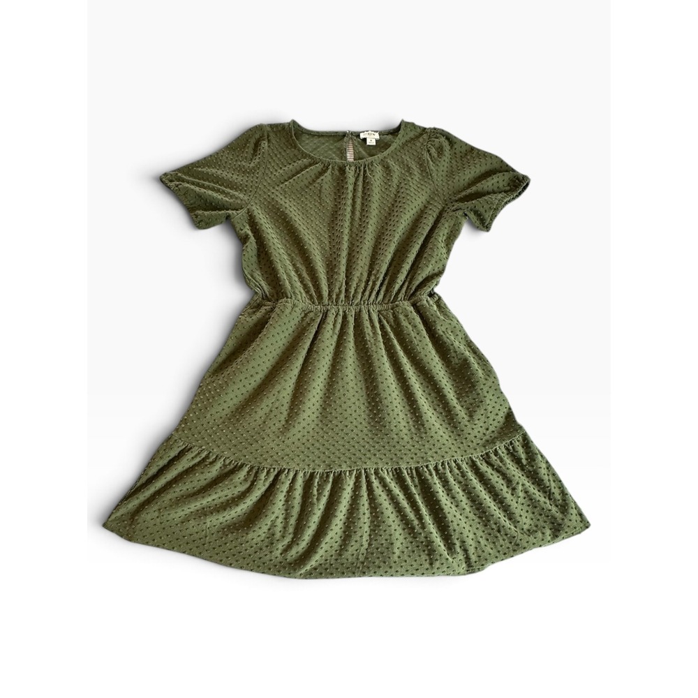 J.Crew Swiss Dot Mini Dress Womens Small Olive Green Pockets CC792